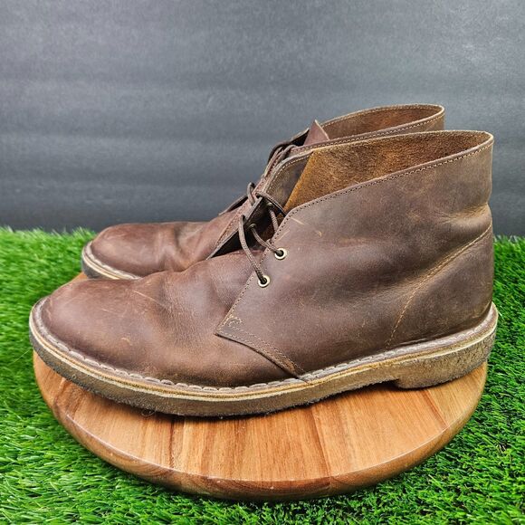 Clarks Originals Brown Leather Desert Boots Crepe Sole Chukka Boots Mens 10.5 M main image 12